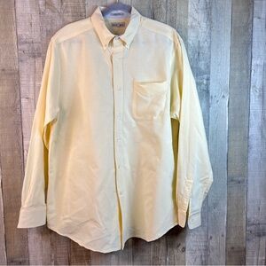 Natural BasiX Size Large Yellow Button Down Long Sleeve Shirt w/1 Pocket